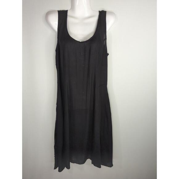 Mexicali Blues Smocked Scoop Neck Mini Dress Black Women XL NWT Bohemian Coastal - Picture 1 of 12